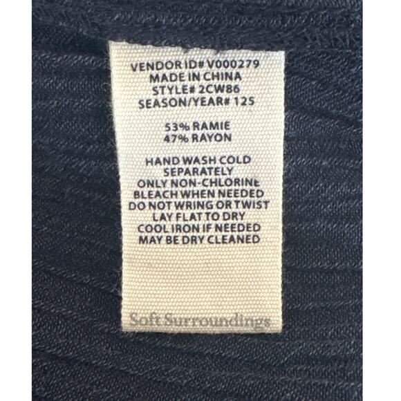 Soft Surroundings Cannes Black Crinkle Gauze Jumpsuit Petite Small - Picture 6 of 12